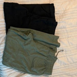 High-Waisted Cropped Linen-Blend Tapered Pants for Women - 2 pair!